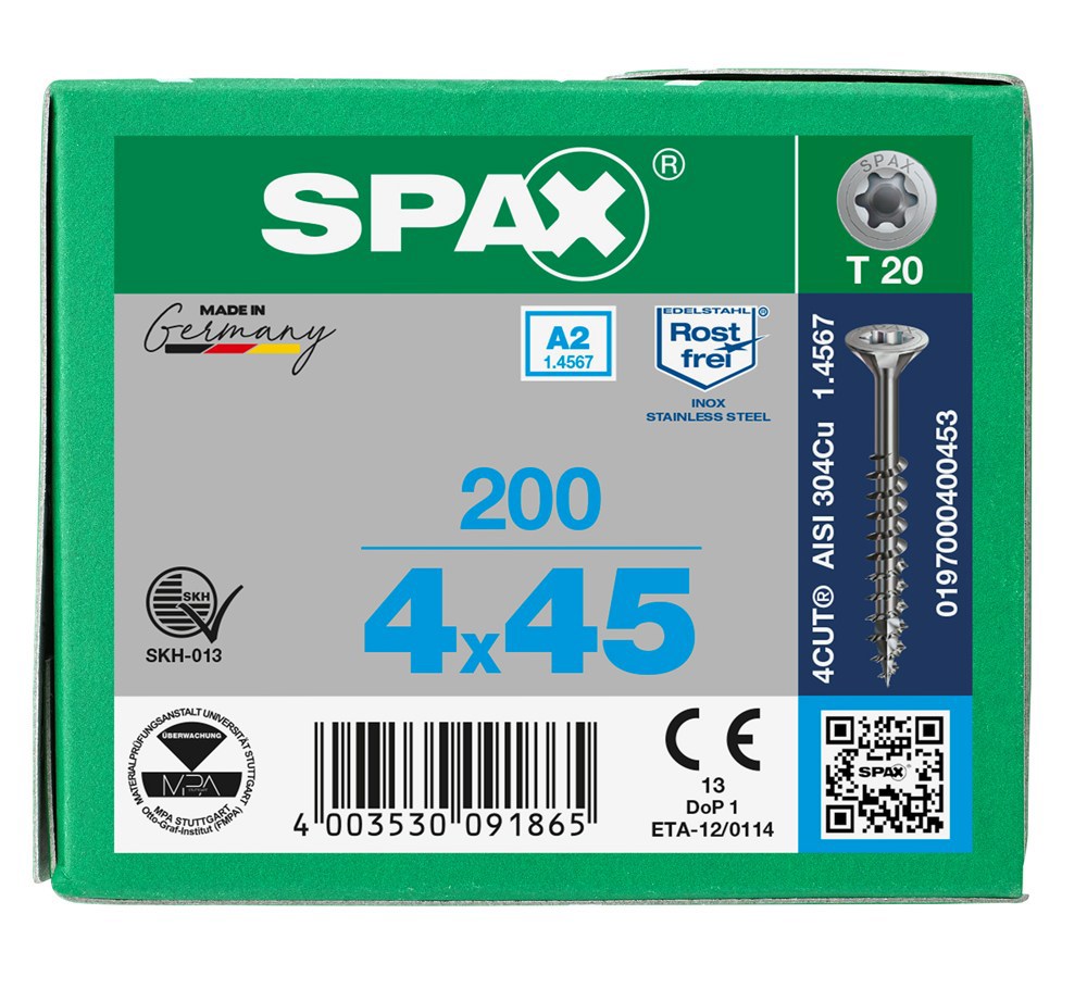 spaanplaatschroef rvs a2 spax-7