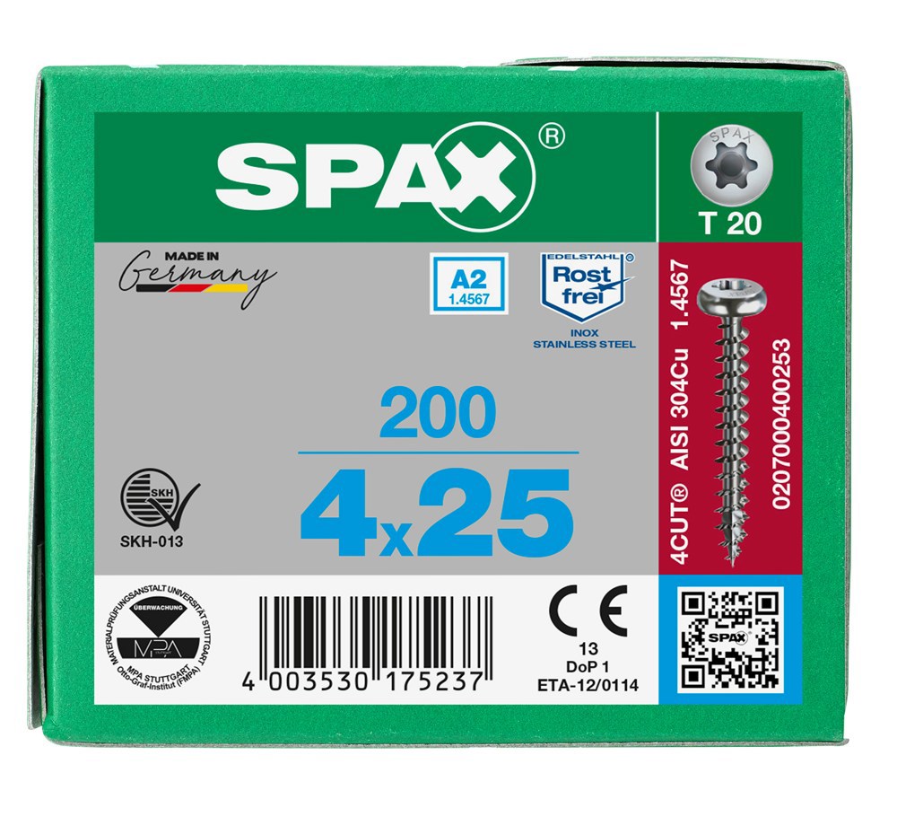 spaanplaatschroef rvs a2 spax-7