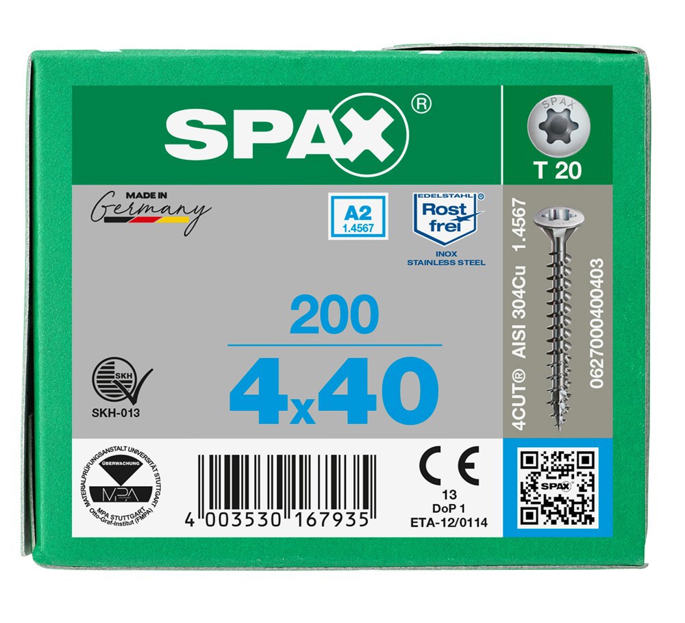 spaanplaatschroef rvs a2 spax-7