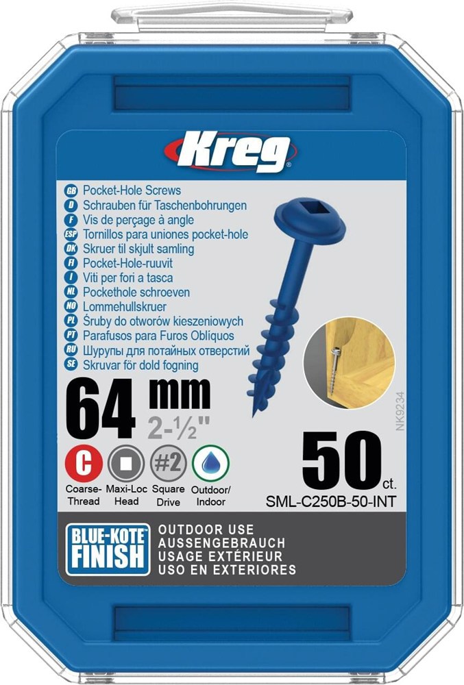 pockethole schroef blauw gecoat  kreg