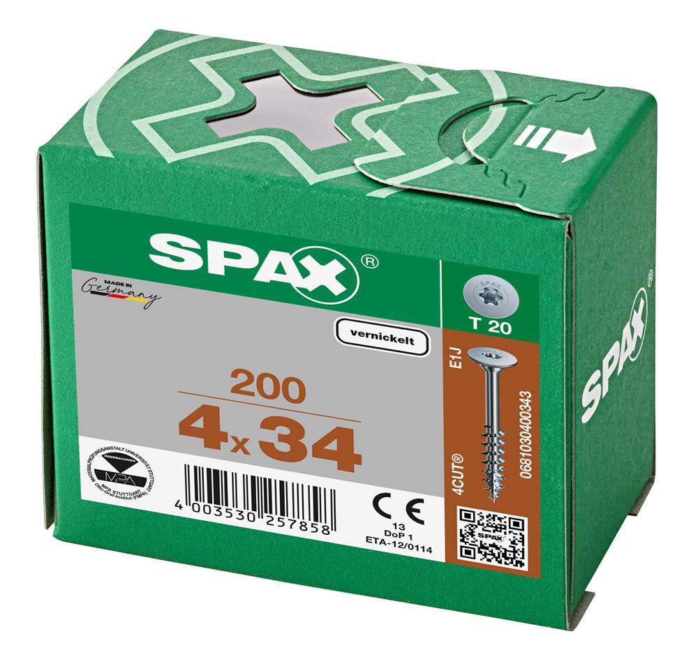 corpusschroef vernikkeld spax-6