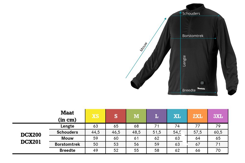 ondershirt verwarmd makita-5