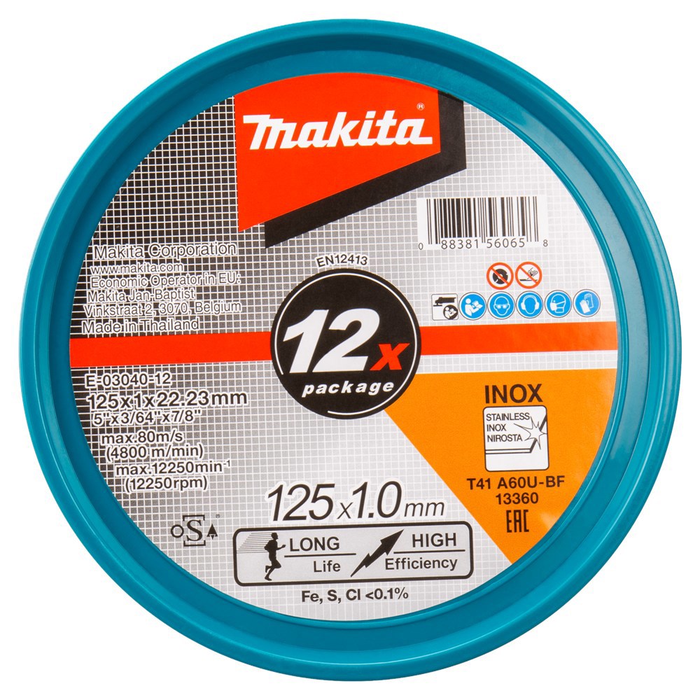 doorslijpschijfset staal/rvs makita