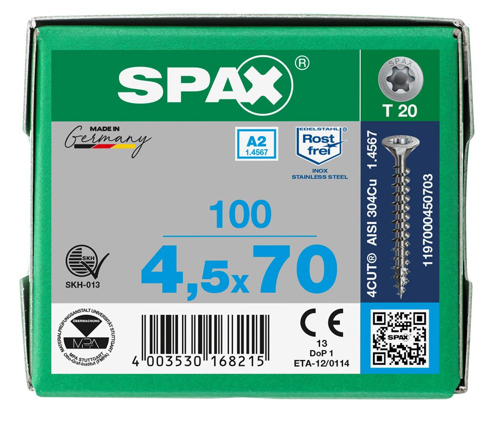 spaanplaatschroef rvs a2 spax-7