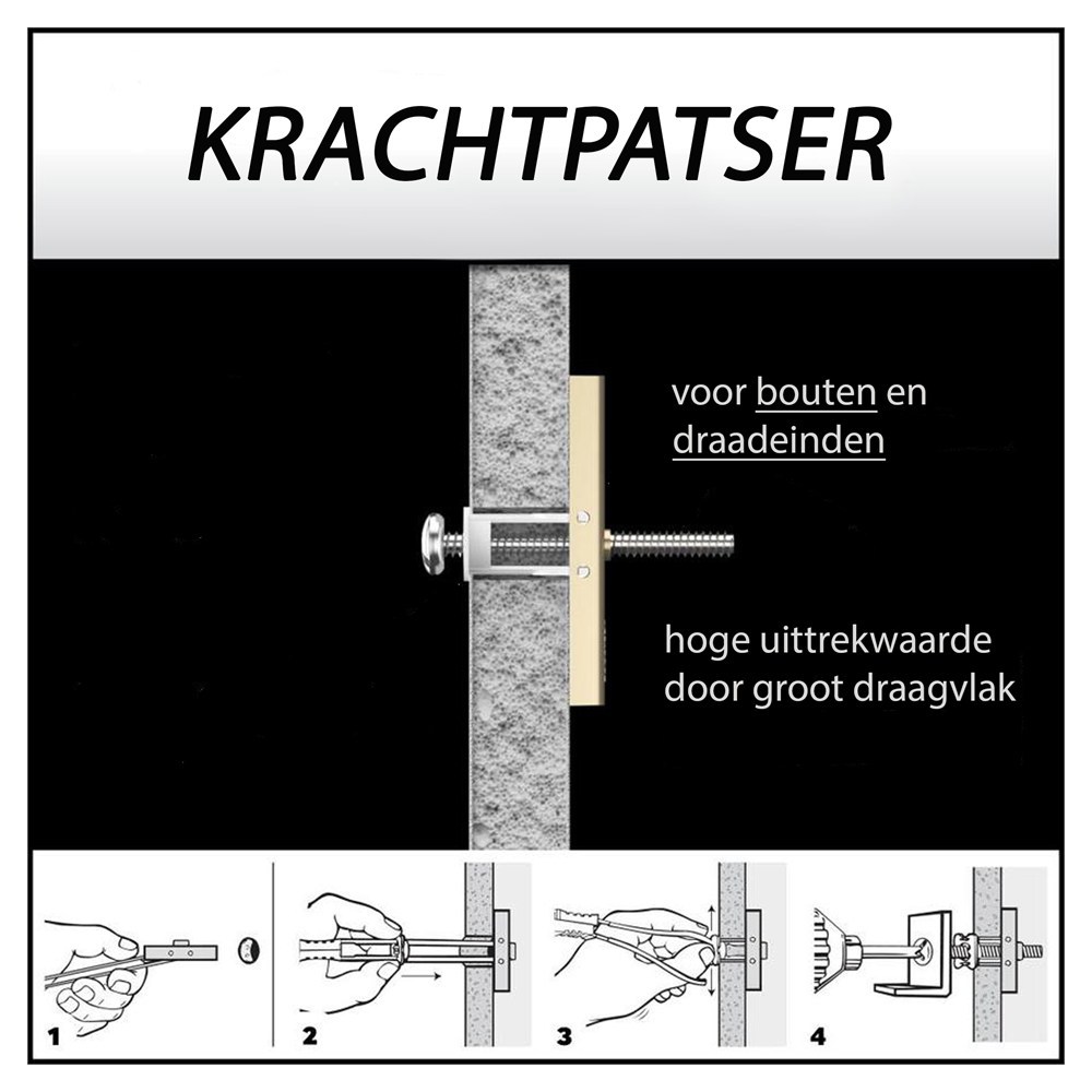 hollewandanker metaal/nylon toggler