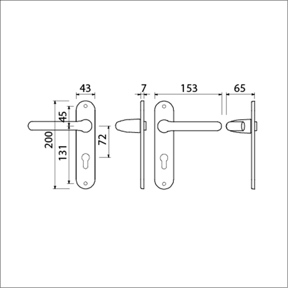 deurkrukgarnituur aluminium f1 ami-3