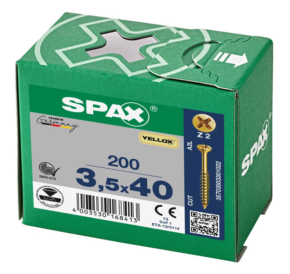 glaslatschroef geel verzinkt spax-6