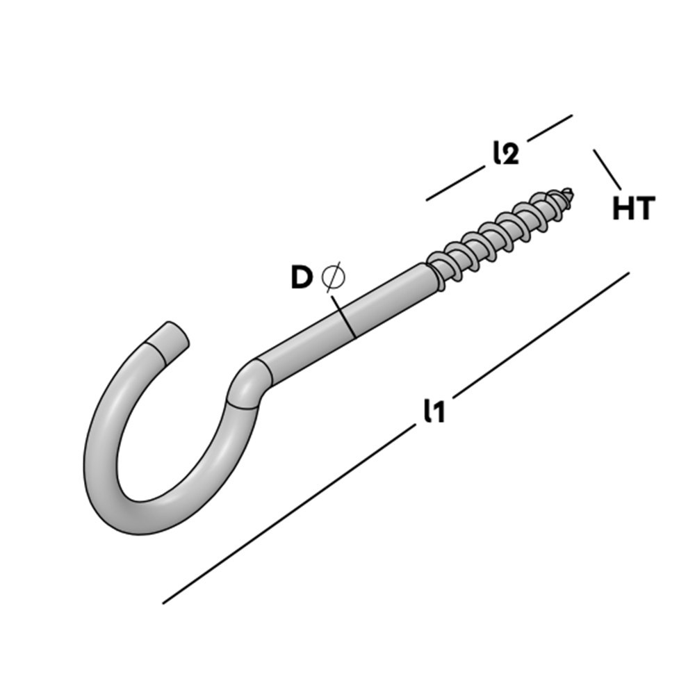 schroefhaak houtdraad wit epw-3