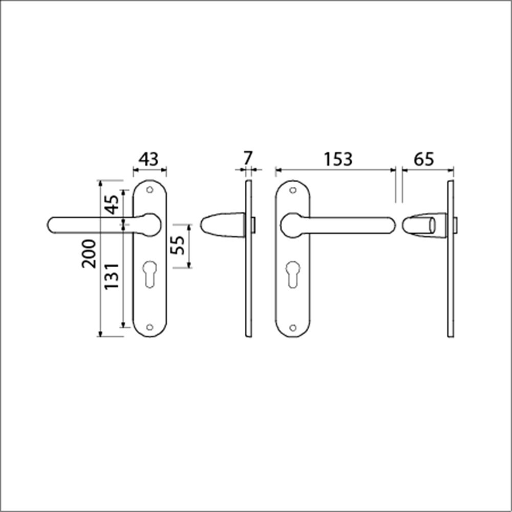 deurkrukgarnituur aluminium f1 ami-4