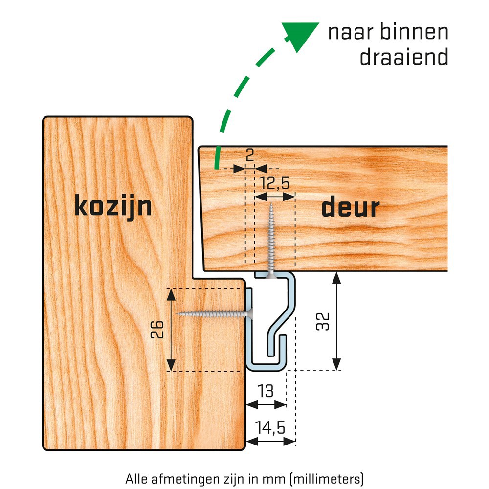 secustrip binnendraaiend zwartgrijs skg*-4