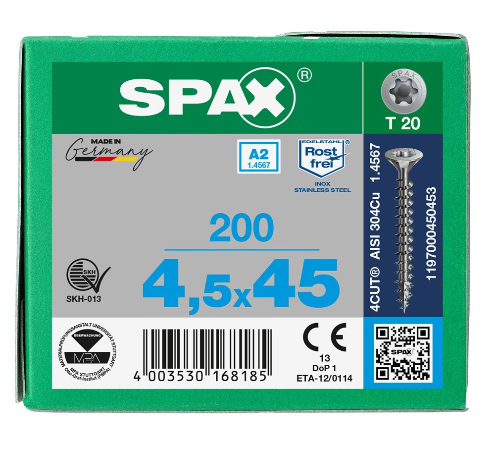 spaanplaatschroef rvs a2 spax-7