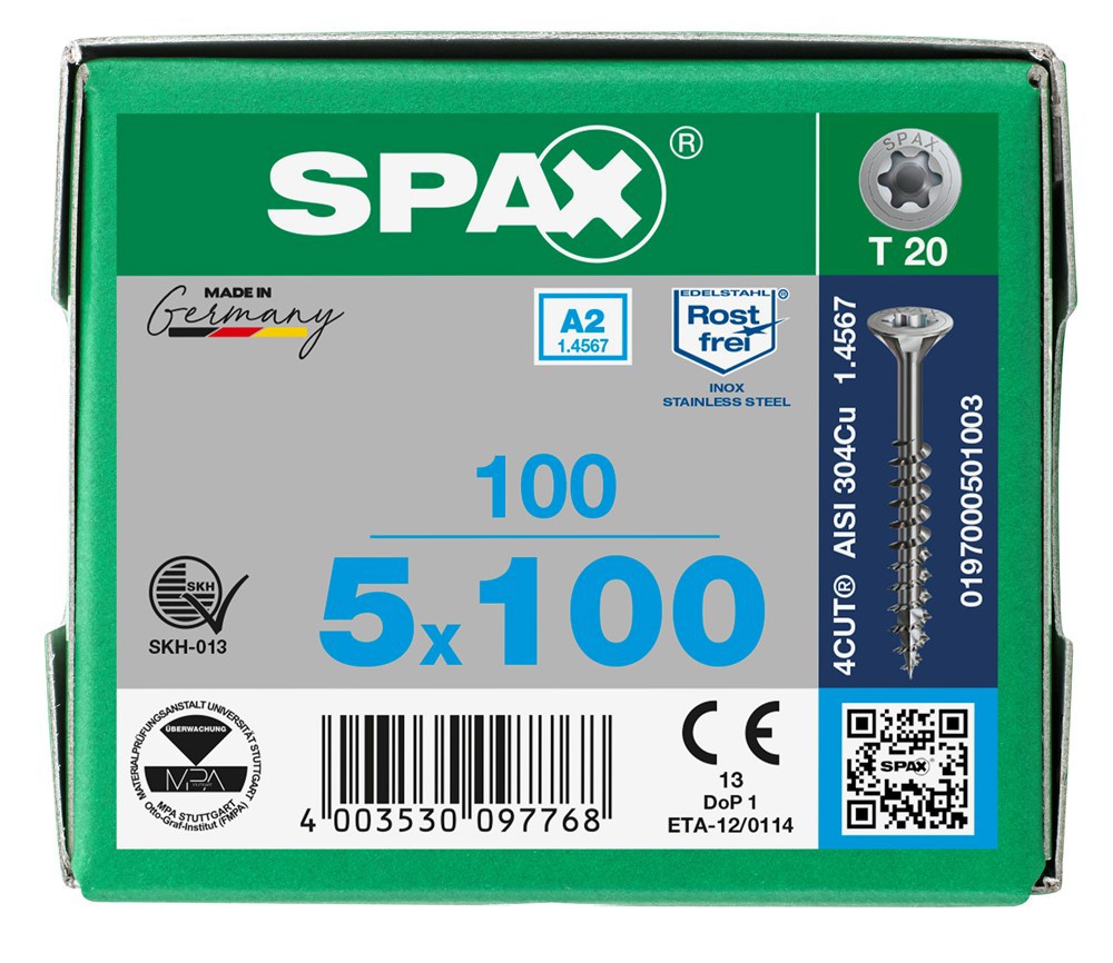 spaanplaatschroef rvs a2 spax-7