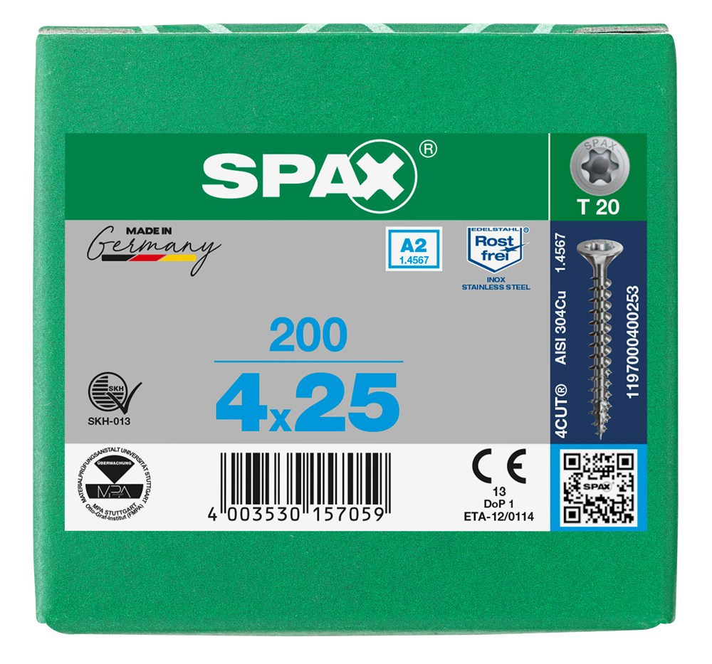 spaanplaatschroef rvs a2 spax-7