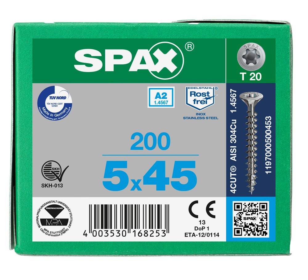 spaanplaatschroef rvs a2 spax-7