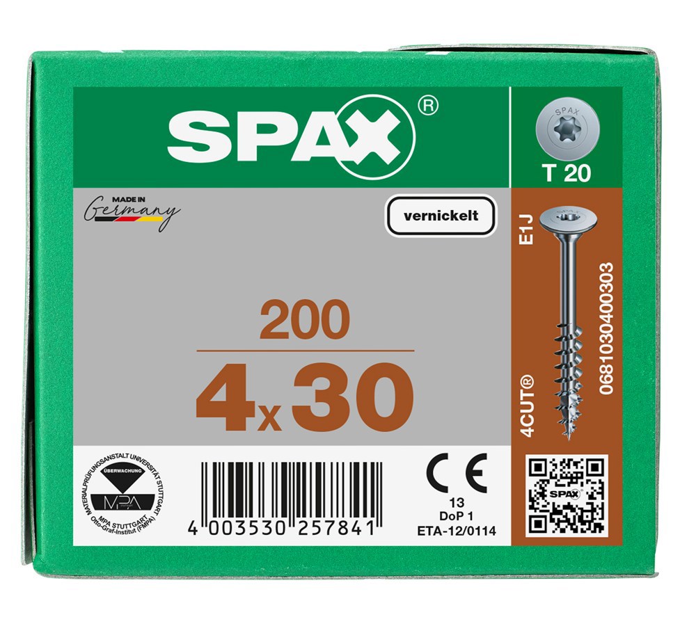 corpusschroef vernikkeld spax-7